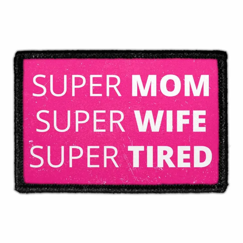 Pull Patch Super Mom Super Wife patch 76x51mm sjov