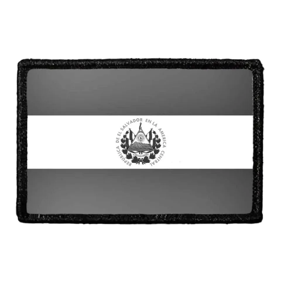 Pull Patch El Salvador Flag Black and White patch velcro