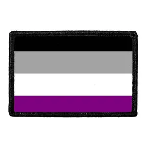 Pull Patch Asexual Pride Flag patch med velcro sort kant