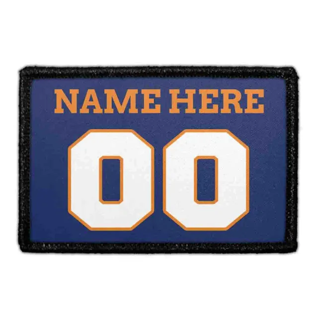 Pull Patch Jersey patch blå-orange-hvid 9 tegn tekst