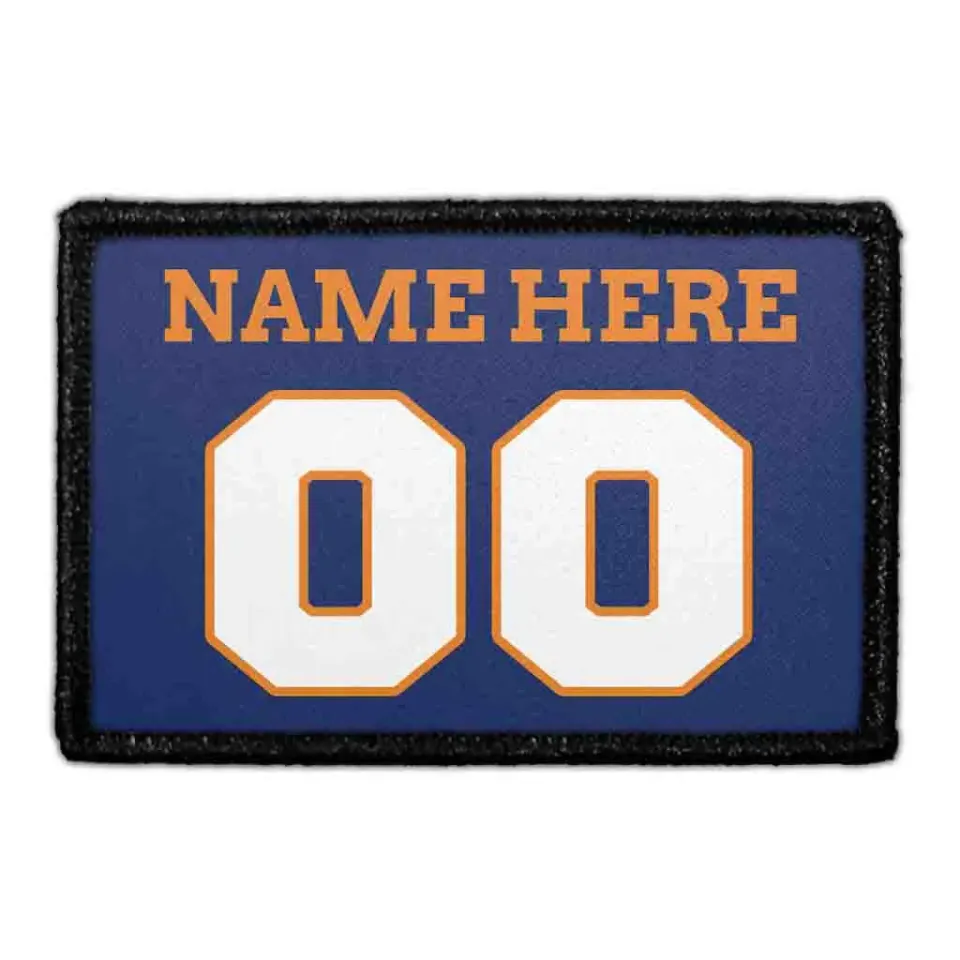 Pull Patch Jersey patch blå-orange-hvid 9 tegn tekst