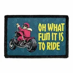 Pull Patch Santa On Motorcycle patch med velcro