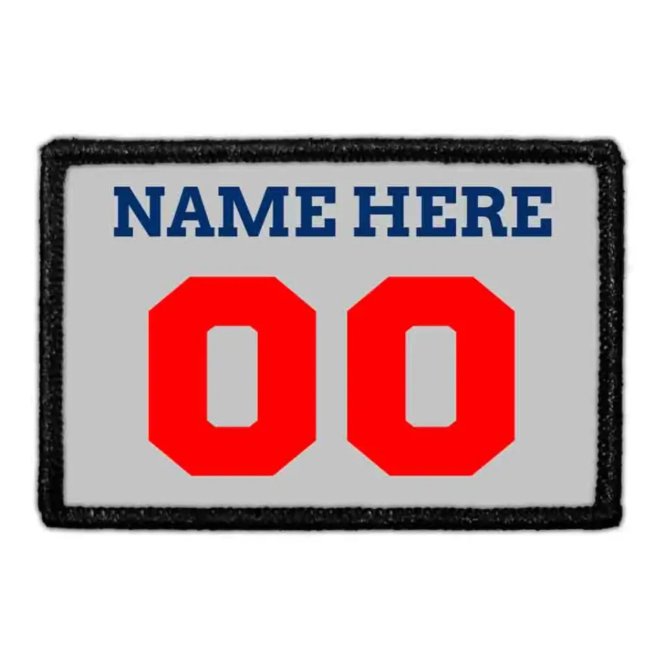 Pull Patch Customizable Jersey patch blå/sølv/rød tekst