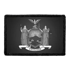 Pull Patch New York Flag patch sort-hvid velcro