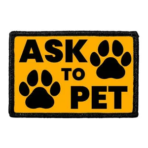 Pull Patch Ask To Pet orange patch med velcro