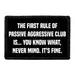 Pull Patch First Rule Passive Aggressive Club patch 1 stk
