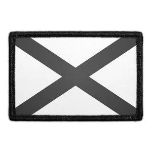 Pull Patch Alabama State Flag patch sort-hvid velcro