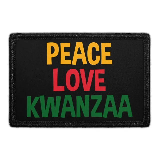 Pull Patch Peace Love Kwanzaa patch med velcro – jul