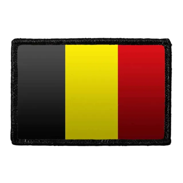 Pull Patch Belgium Flag patch med velcro farvet 1 stk