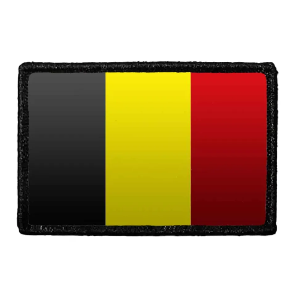 Pull Patch Belgium Flag patch med velcro farvet 1 stk