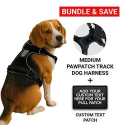 Pull Patch PawPatch Track hundesele medium med 4 linjer tekstpatch