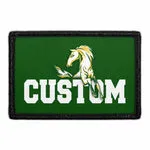 Pull Patch Custom Text With Horse patch hvid outline velcro