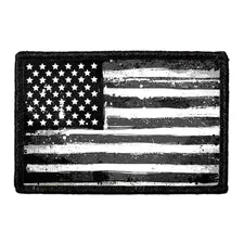 Pull Patch American Flag Black and White Distressed velcromærke