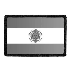 Pull Patch Argentina Flag patch sort-hvid velcro