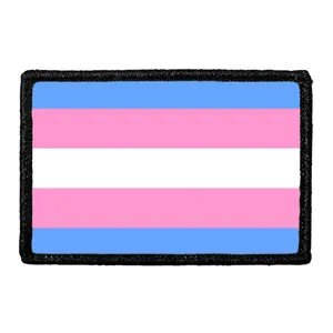 Pull Patch Trans Pride Flag patch med velcro lyseblå