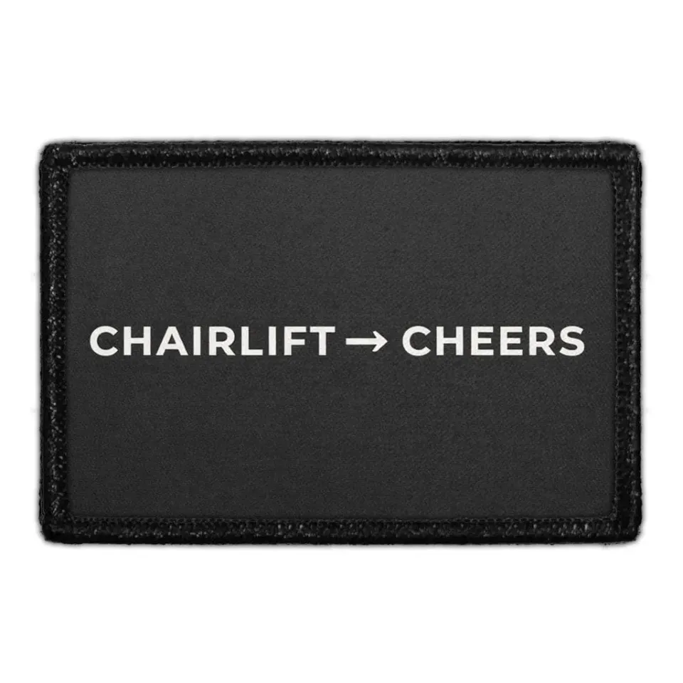 Pull Patch Chairlift to Cheers patch med velcro ski
