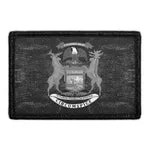 Pull Patch Michigan State Flag patch distressed sort-hvid