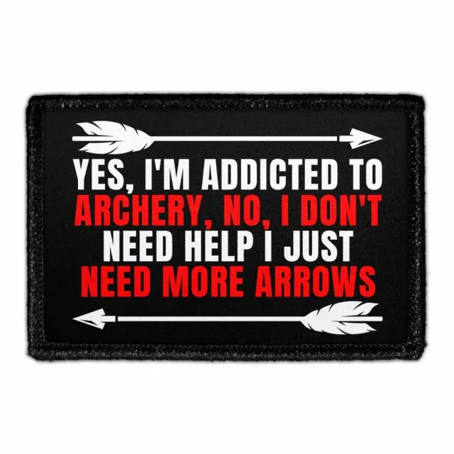 Pull Patch Addicted To Archery velcromærke sjov tekst