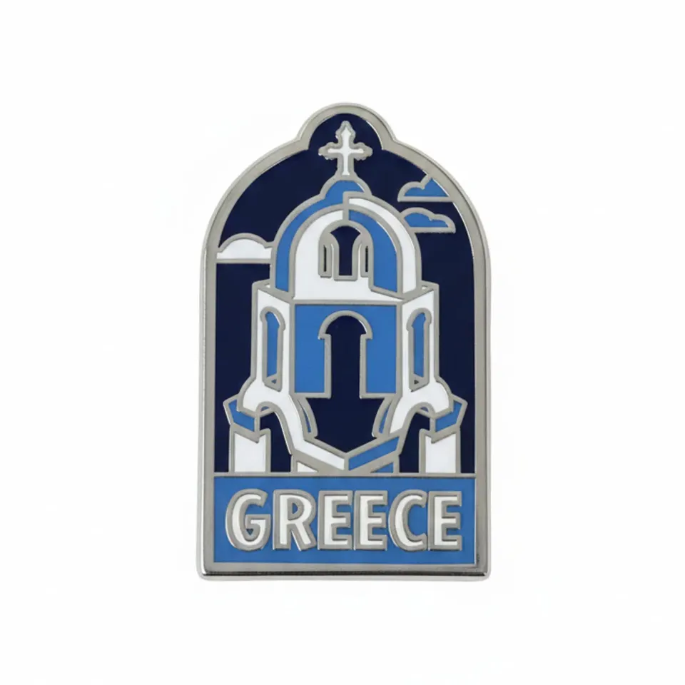 Vagabond Heart Greece emalje pin Santorini