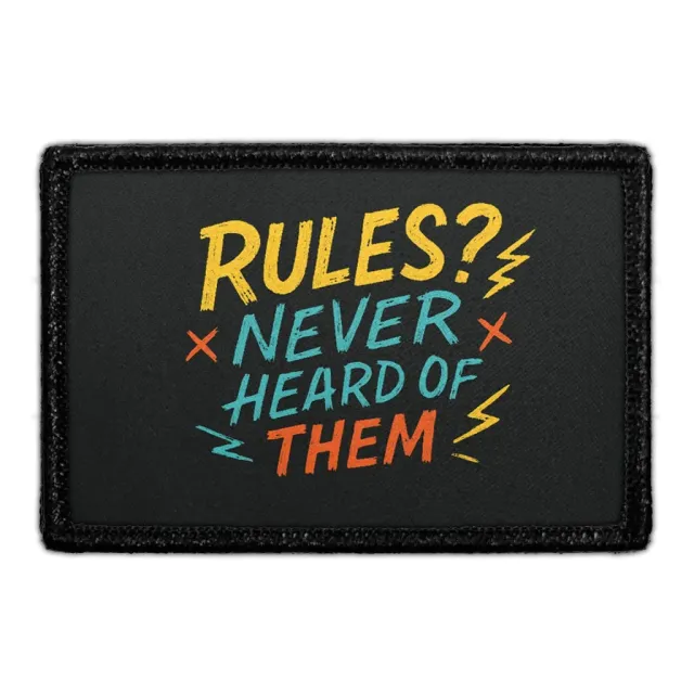 Pull Patch Rules Never Heard patch 76x51 mm tekst
