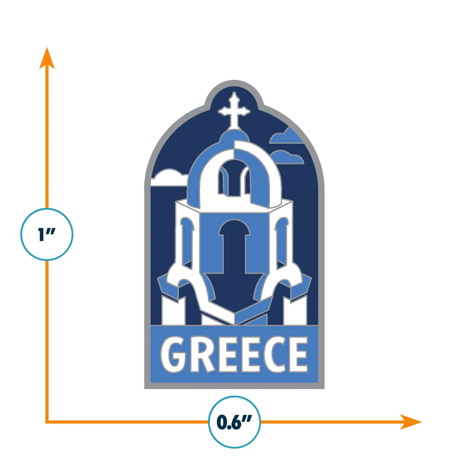 Vagabond Heart Greece emalje pin Santorini