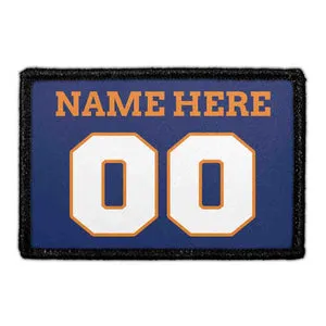 Pull Patch Jersey patch blå-orange-hvid 9 tegn tekst