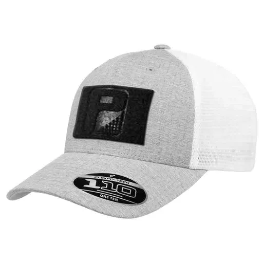Pull Patch Trucker Curved Bill Flexfit Snapback kasket silver hvid
