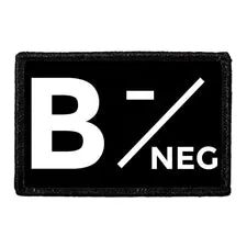 Pull Patch B- Negative blodtype patch med velcro