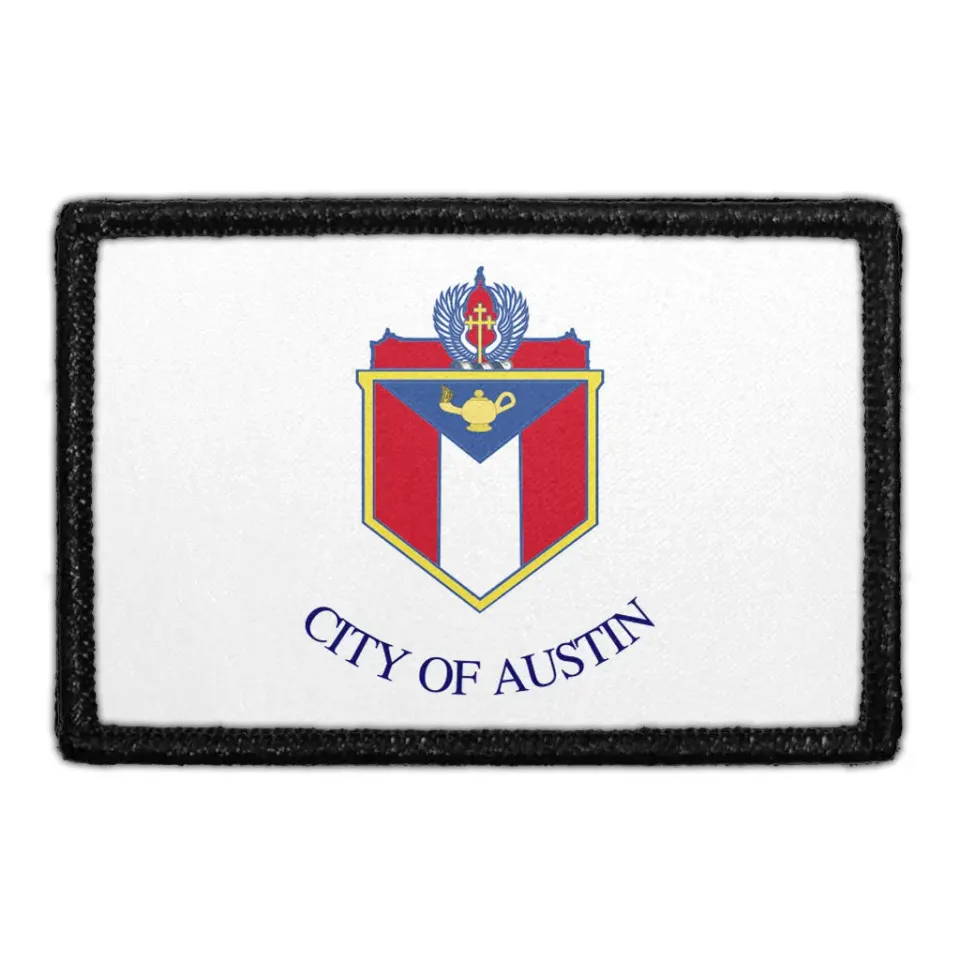 Pull Patch Austin City Flag velcromærke farve 76x51