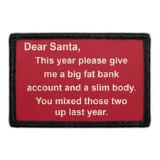 Pull Patch Dear Santa Bank Account Slim Body patch tekst