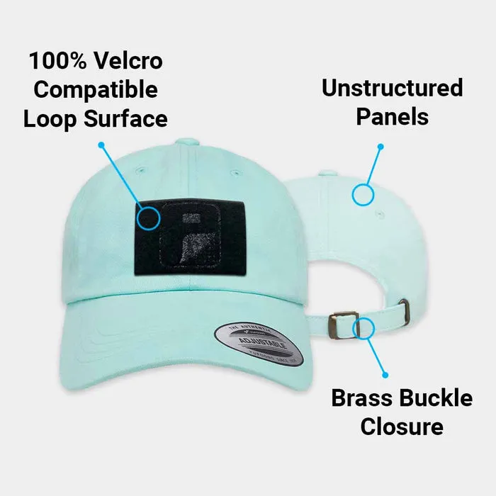 Pull Patch Curved Bill Dad Hat kasket Diamond Blue bomuld