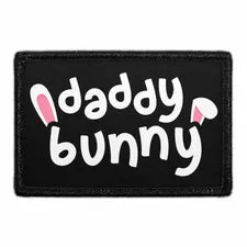 Pull Patch Daddy Bunny patch med velcro 7,6 x 5 cm