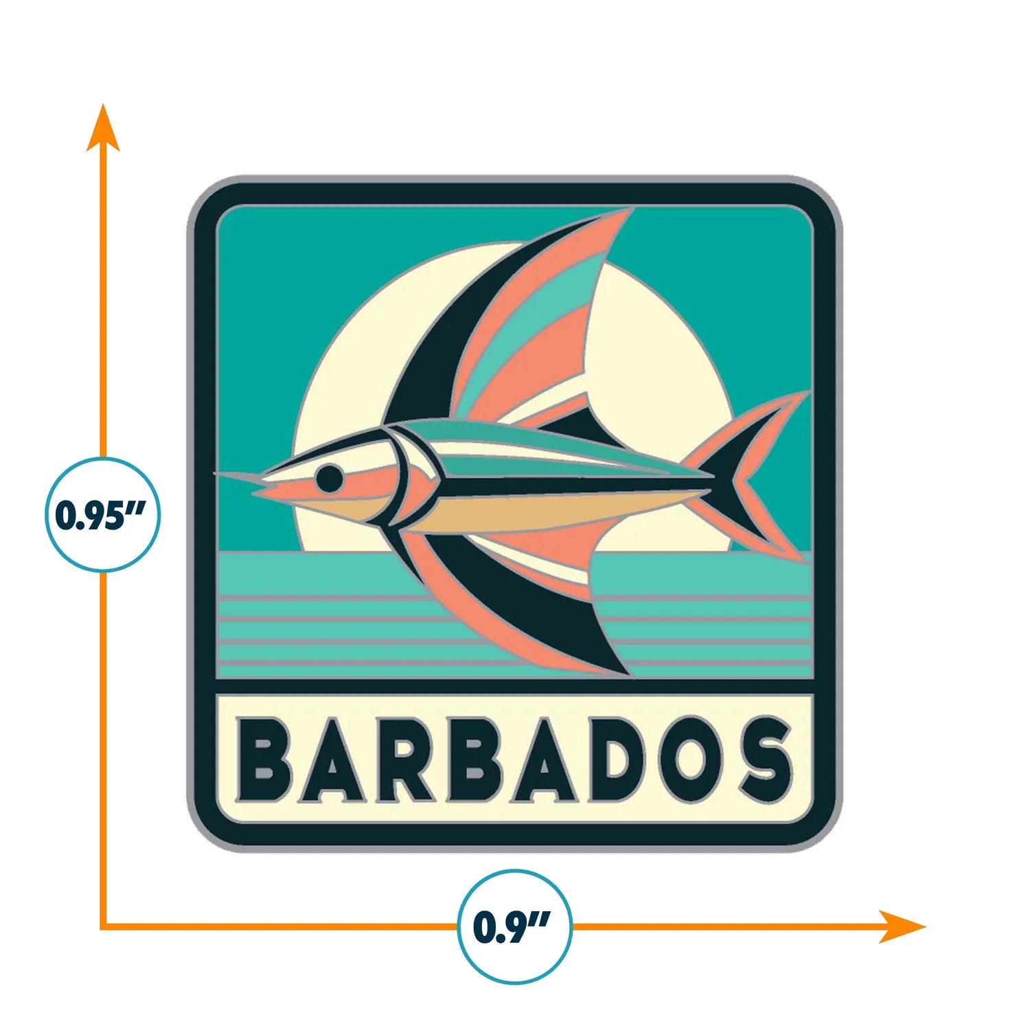 Vagabond Heart Barbados pin hård emalje 24 mm