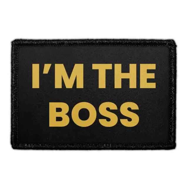Pull Patch I'm The Boss Gold patch med velcro 1 stk guld