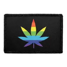 Pull Patch Pride Rainbow Pot Leaf patch regnbue