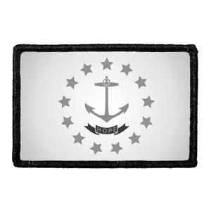 Pull Patch Rhode Island flag patch sort hvid