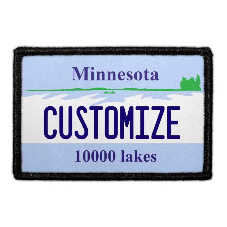 Pull Patch Minnesota nummerplade patch med velcro custom