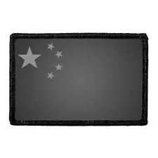 Pull Patch China Flag patch sort hvid velcro