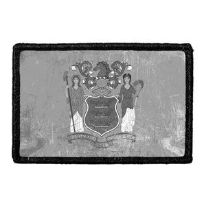 Pull Patch New Jersey State Flag patch sort-hvid distressed