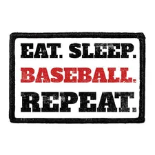 Pull Patch Eat Sleep Baseball velcromærke 76 mm