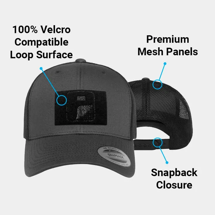 Pull Patch Trucker Curved Bill kasket charcoal/black velcro
