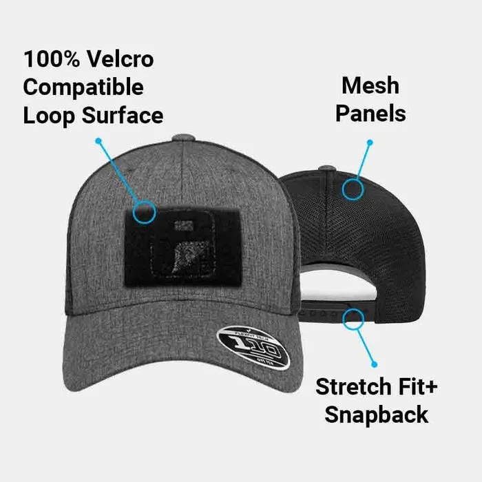 Pull Patch Trucker Curved Bill Flexfit Snapback kasket charcoal