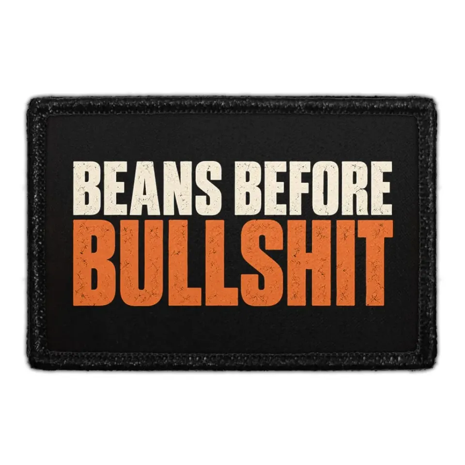 Pull Patch Beans Before Bullshit patch 3x2 kaffe