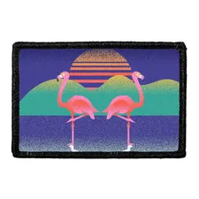 Pull Patch 80's Flamingo patch 76x51 mm velcro