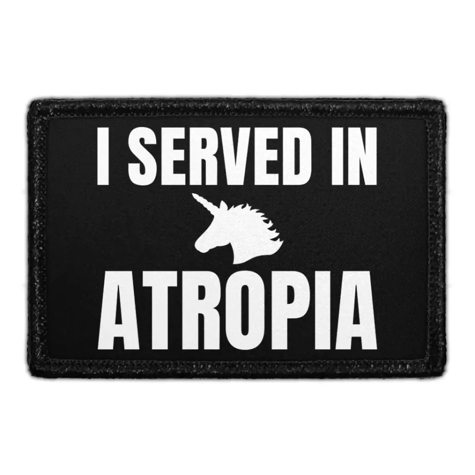 Pull Patch I Served In Atropia patch med velcro militær
