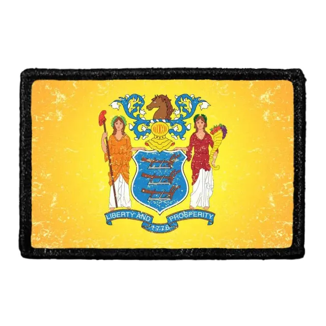 Pull Patch New Jersey Flag patch vintage velcro