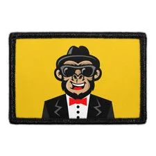 Pull Patch Gorilla With Coat And Tie patch velcro habit