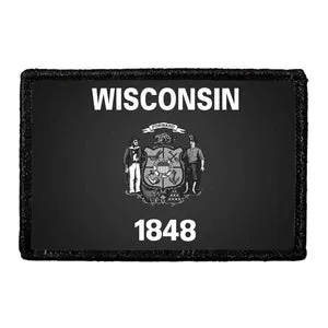 Pull Patch Wisconsin State Flag patch sort hvid