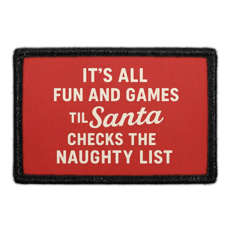 Pull Patch Santa Naughty List patch velcro jul