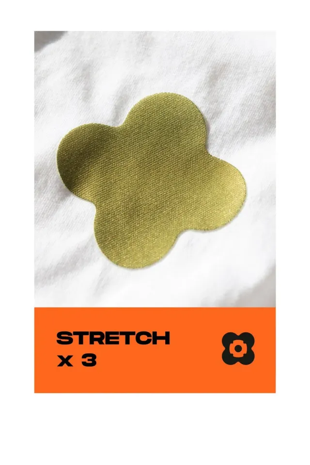 FabPatch Stretch Olive Green Flowers lapper 3 stk